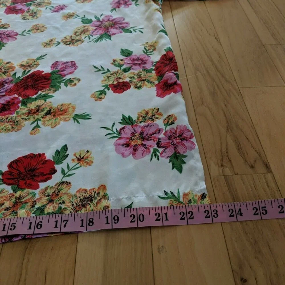 Vintage Victoria's Secret Gold Label Nightgown Floral Print White Short Sleeve S